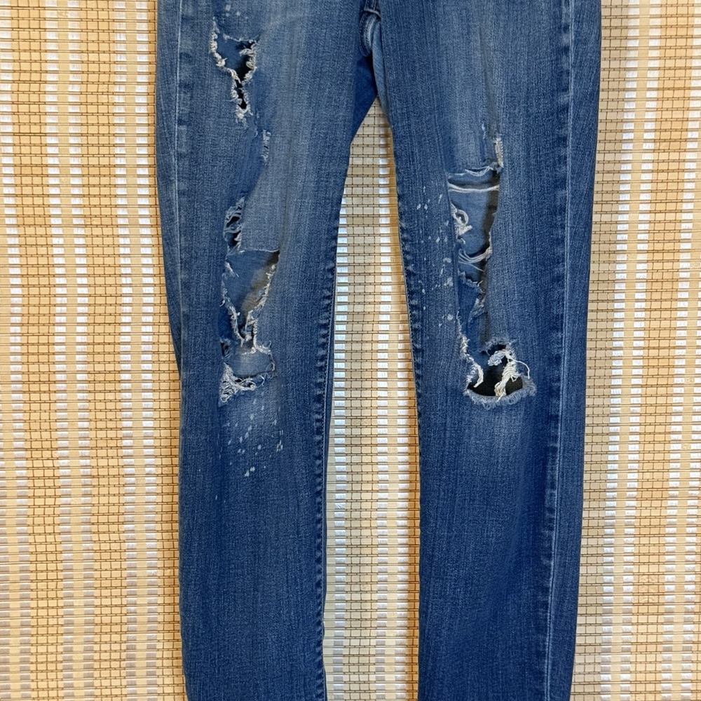 Judy Blue Womens 1/25 Jeans Blue Straight Stretch Distressed Streetwear Gothic - Picture 3 of 11